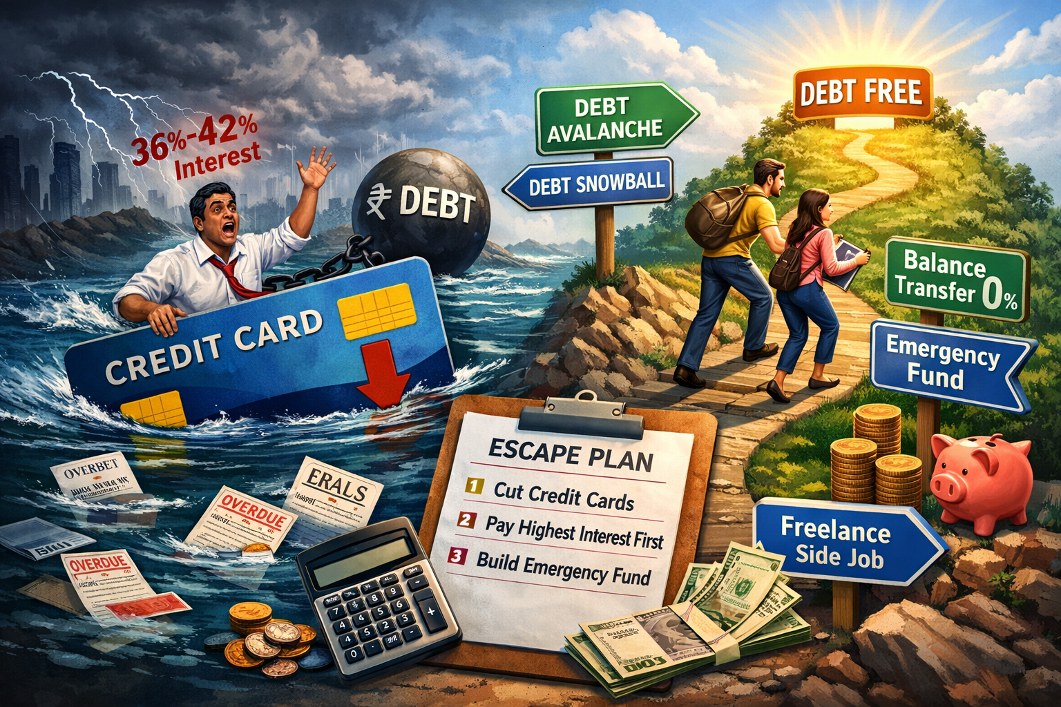 How to clear credit card debt in India using debt avalanche and balance transfer strategies