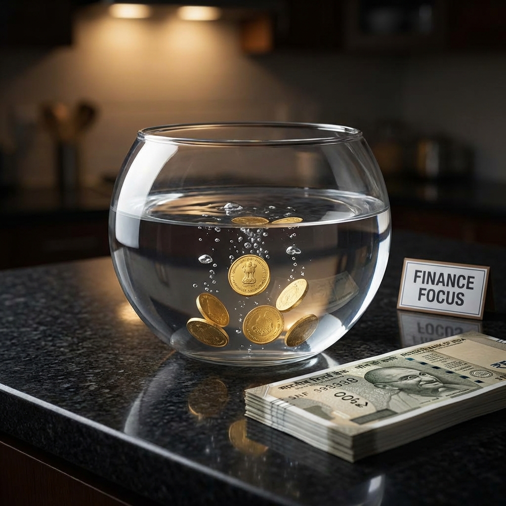 Money and coins in water, representing liquidity